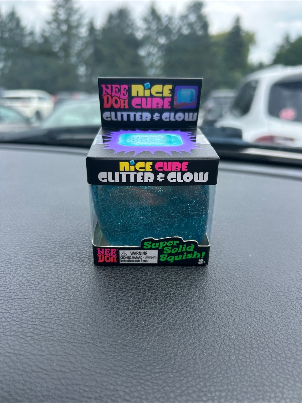 Needoh Nice Cube Glitter & Glow Squishy - Blue